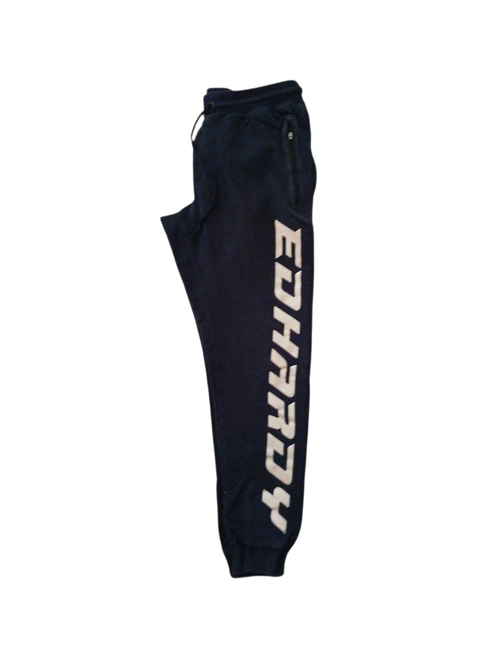 Ed Hardy Navy Blue Casual Sweat Jogger Pants Men Small Zipper Pockets